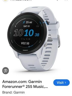 garmin Forerunner 255 Music Smartwatch - Light Gray and Black